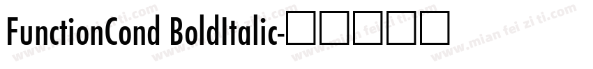FunctionCond BoldItalic字体转换
